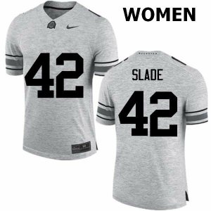 NCAA Ohio State Buckeyes Women's #42 Darius Slade Gray Nike Football College Jersey HRV3345XH